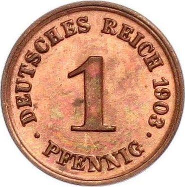 Аверс монеты - 1 пфенниг 1903 года D "Тип 1890-1916" - цена  монеты - Германия, Германская Империя