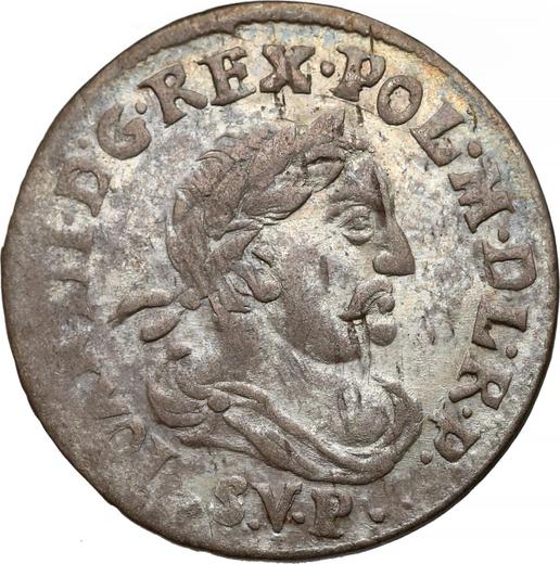 Anverso Szostak (6 groszy) 1684 SVP "Tipo 1677-1687" Escudos cóncavos - valor de la moneda de plata - Polonia, Juan III Sobieski