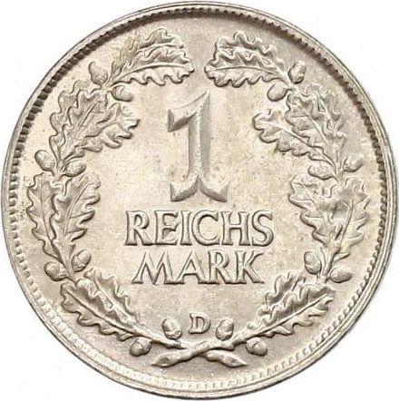 Reverso 1 Reichsmark 1925 D - valor de la moneda de plata - Alemania, República de Weimar