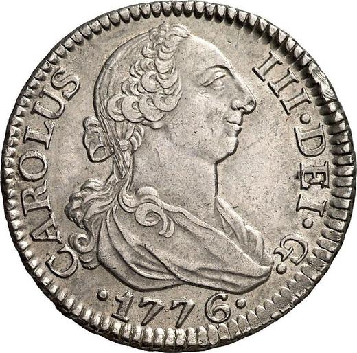Awers monety - 2 reales 1776 M PJ - cena srebrnej monety - Hiszpania, Karol III
