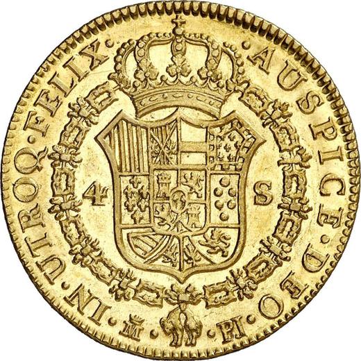 Реверс монеты - 4 эскудо 1782 года M PJ - цена золотой монеты - Испания, Карл III