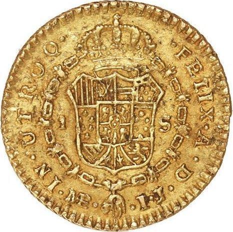 Rewers monety - 1 escudo 1791 IJ - cena złotej monety - Peru, Karol IV