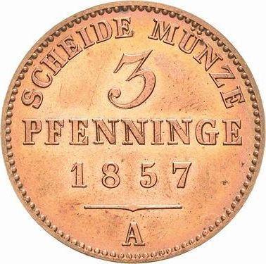Reverso 3 Pfennige 1857 A - valor de la moneda  - Prusia, Federico Guillermo IV