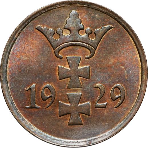 Anverso 1 Pfennig 1929 - valor de la moneda  - Polonia, Ciudad Libre de Dánzig