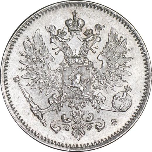 Obverse 25 Pennia 1917 S Eagle with three crowns - Silver Coin Value - Finland, Grand Duchy