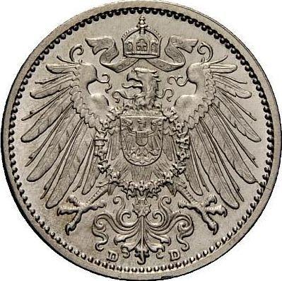Reverso 1 marco 1906 D "Tipo 1891-1916" - valor de la moneda de plata - Alemania, Imperio alemán