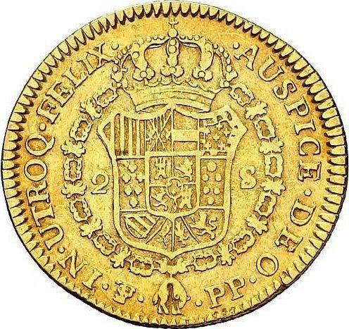 Rewers monety - 2 escudo 1797 PTS PP - cena złotej monety - Boliwia, Karol IV