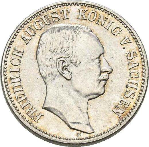 Аверс монеты - 2 марки 1908 года E "Саксония" - цена серебряной монеты - Германия, Германская Империя