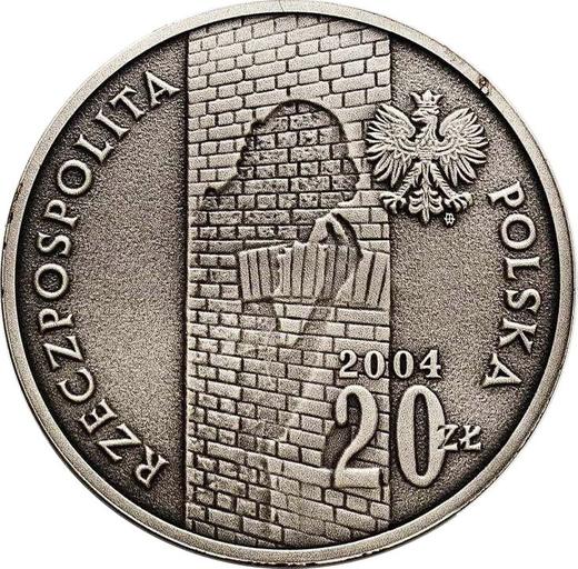 Аверс монеты - 20 злотых 2004 года MW ET "Памяти жертв Лодзинского гетто" - цена серебряной монеты - Польша, III Республика после деноминации
