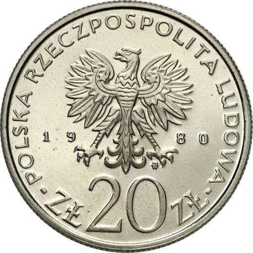 Аверс монеты - Пробные 20 злотых 1980 года MW "Лодзинское восстание 1905 года" Никель - цена  монеты - Польша, Народная Республика