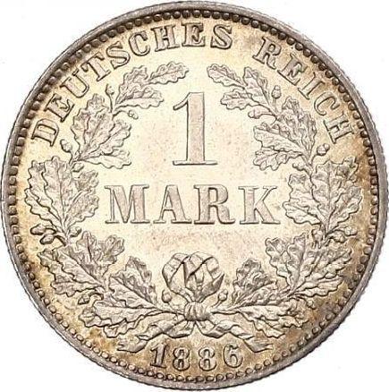 Аверс монеты - 1 марка 1886 года E "Тип 1873-1887" - цена серебряной монеты - Германия, Германская Империя