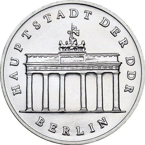 Anverso 5 marcos 1984 A "La Puerta de Brandeburgo" - valor de la moneda  - Alemania, República Democrática Alemana (RDA)