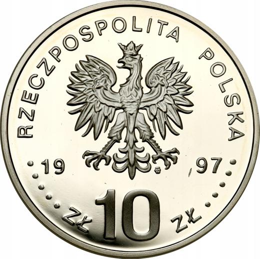 Аверс монеты - 10 злотых 1997 года MW ET "Стефан Баторий" Погрудный портрет - цена серебряной монеты - Польша, III Республика после деноминации