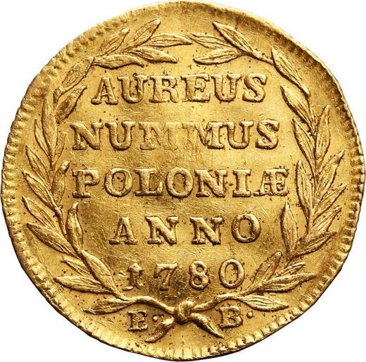 Reverso Ducado 1780 EB - valor de la moneda de oro - Polonia, Estanislao II Poniatowski