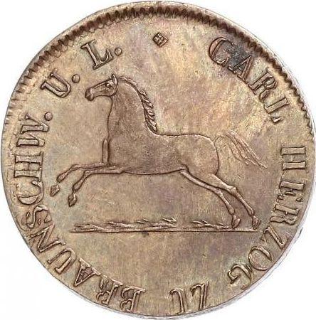 Аверс монеты - 2 пфеннига 1830 года CvC - цена  монеты - Брауншвейг-Вольфенбюттель, Карл II