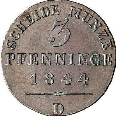 Rewers monety - 3 fenigi 1844 D - cena  monety - Prusy, Fryderyk Wilhelm IV