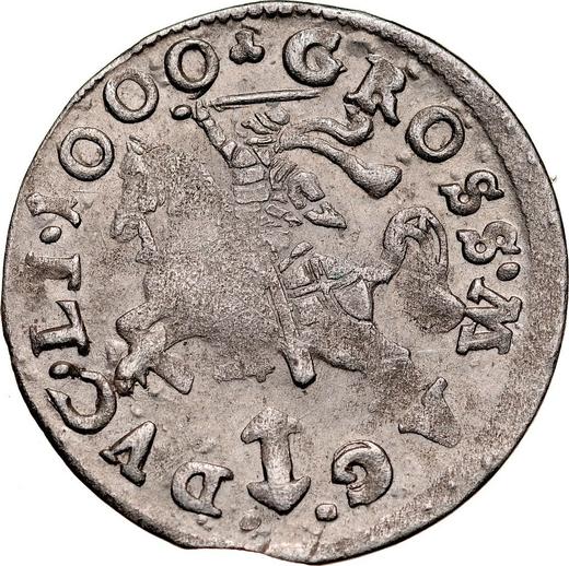Реверс монеты - 1 грош 1000 (1609) года "Литва" - цена серебряной монеты - Польша, Сигизмунд III Ваза