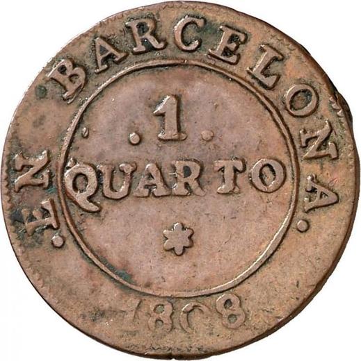 Реверс монеты - 1 куарто 1808 года - цена  монеты - Испания, Жозеф Бонапарт