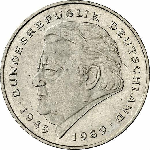 Awers monety - 2 marki 1993 G "Franz Josef Strauss" - cena  monety - Niemcy, RFN