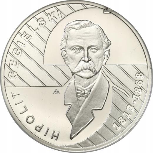 Reverso 10 eslotis 2013 MW "Bicentenario de Hipolit Cegielski" - valor de la moneda de plata - Polonia, República moderna