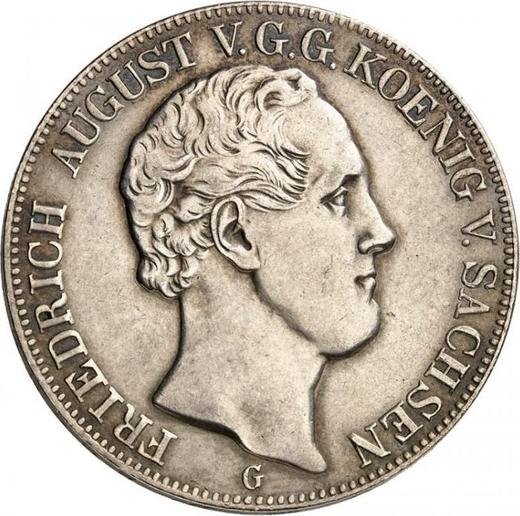 Аверс монеты - 2 талера 1843 года G - цена серебряной монеты - Саксония-Альбертина, Фридрих Август II