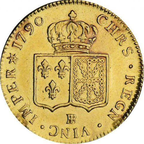 Reverse Double Louis d'Or 1790 BB Strasbourg - France, Louis XVI