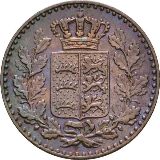 Аверс монеты - 1/2 крейцера 1870 года - цена  монеты - Вюртемберг, Карл I