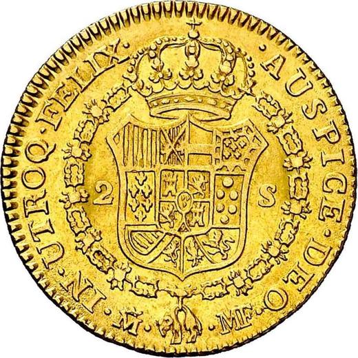 Rewers monety - 2 escudo 1795 M MF - cena złotej monety - Hiszpania, Karol IV