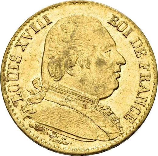 Awers monety - 20 franków 1814 A "Typ 1814-1815" Paryż - Francja, Ludwik XVIII
