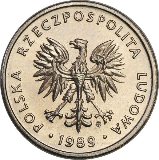 Avers Probe 5 Zlotych 1989 MW Nickel - Münze Wert - Polen, Volksrepublik Polen