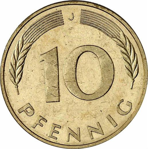 Аверс монеты - 10 пфеннигов 1982 года J - цена  монеты - Германия, ФРГ