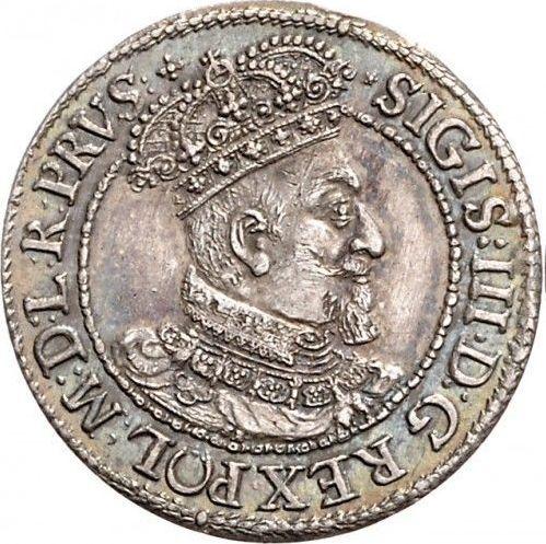 Аверс монеты - Орт (18 грошей) 1618 года SA "Гданьск" - цена серебряной монеты - Польша, Сигизмунд III Ваза