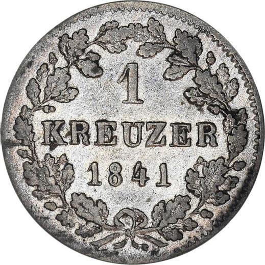 Rewers monety - 1 krajcar 1841 - cena srebrnej monety - Wirtembergia, Wilhelm I