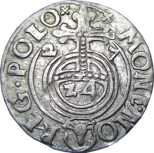 Аверс монеты - Полторак 1627 года "Быдгощский монетный двор" - цена серебряной монеты - Польша, Сигизмунд III Ваза