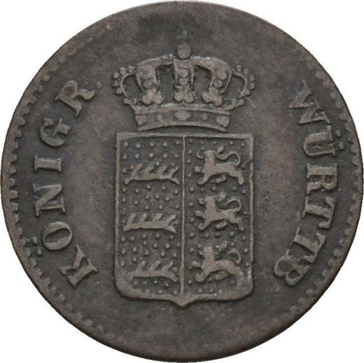 Аверс монеты - 1 крейцер 1850 года - цена серебряной монеты - Вюртемберг, Вильгельм I