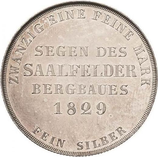 Reverso 1 florín 1829 "Minero" - valor de la moneda de plata - Sajonia-Meiningen, Bernardo II