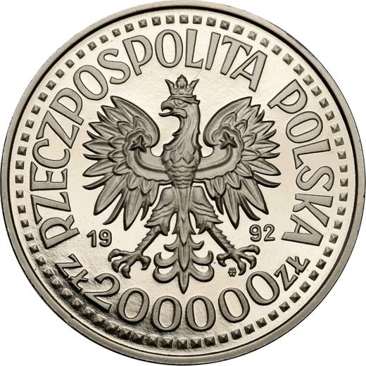 Obverse Pattern 200000 Zlotych 1992 MW ET "Ladislas III of Varna" Nickel -  Coin Value - Poland, III Republic before denomination