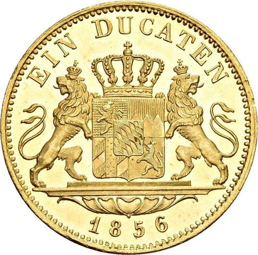 Rewers monety - Dukat 1856 - cena złotej monety - Bawaria, Maksymilian II