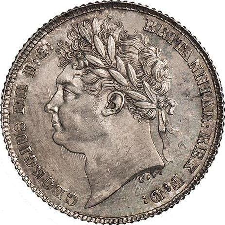 Anverso 6 peniques 1826 BP "Tipo 1824-1826" - valor de la moneda de plata - Gran Bretaña, Jorge IV