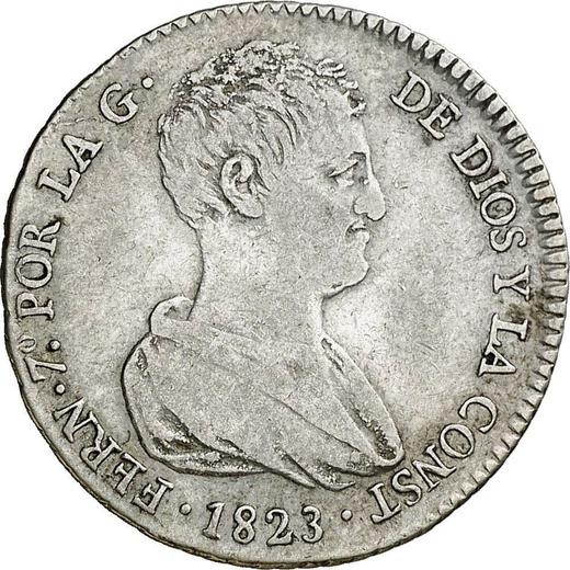 Аверс монеты - 4 реала 1823 года V R - цена серебряной монеты - Испания, Фердинанд VII