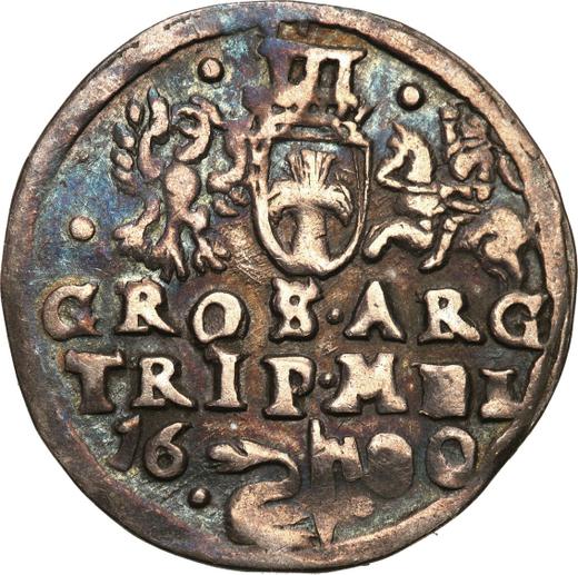 Rewers monety - Trojak 1600 "Litwa" - cena srebrnej monety - Polska, Zygmunt III