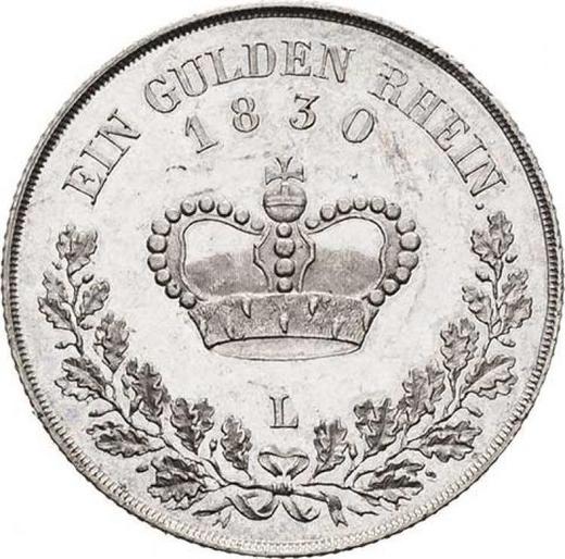 Реверс монеты - 1 гульден 1830 года L - цена серебряной монеты - Саксен-Мейнинген, Бернгард II