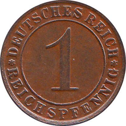 Anverso 1 Reichspfennig 1929 D - valor de la moneda  - Alemania, República de Weimar