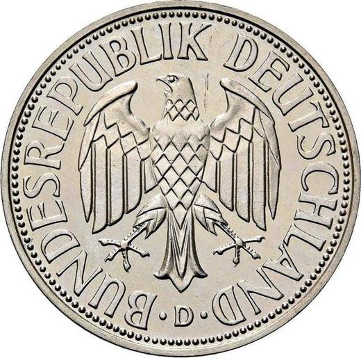Реверс монеты - 1 марка 1957 года D - цена  монеты - Германия, ФРГ