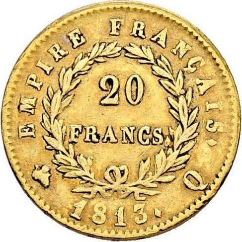 Reverse 20 Francs 1813 Q "Type 1809-1815" Perpignan - France, Napoleon I