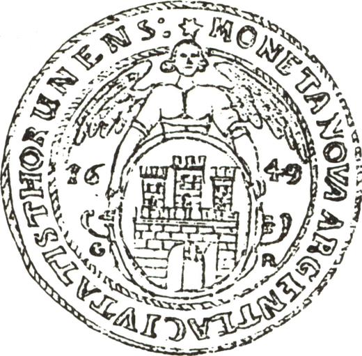 Reverso Tálero 1649 GR "Toruń" - valor de la moneda de plata - Polonia, Juan II Casimiro