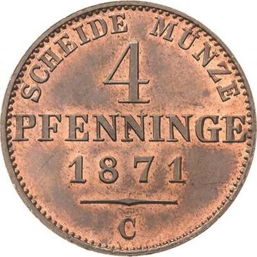 Реверс монеты - 4 пфеннига 1871 года C - цена  монеты - Пруссия, Вильгельм I