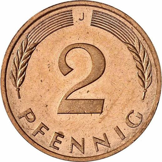 Аверс монеты - 2 пфеннига 1986 года J - цена  монеты - Германия, ФРГ