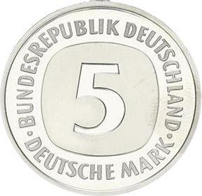 Anverso 5 marcos 1987 G - valor de la moneda  - Alemania, RFA
