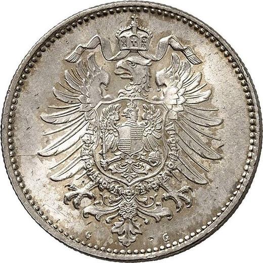Rewers monety - 1 marka 1886 G "Typ 1873-1887" - cena srebrnej monety - Niemcy, Cesarstwo Niemieckie